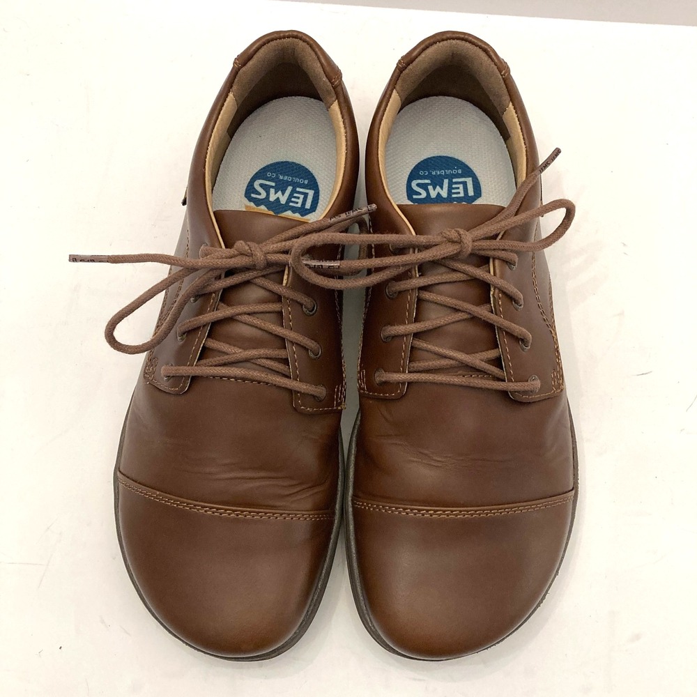 Lems Women’s 9.5 Men's 8 Brown Leather Lace-Up Oxford - Picture 6 of 11